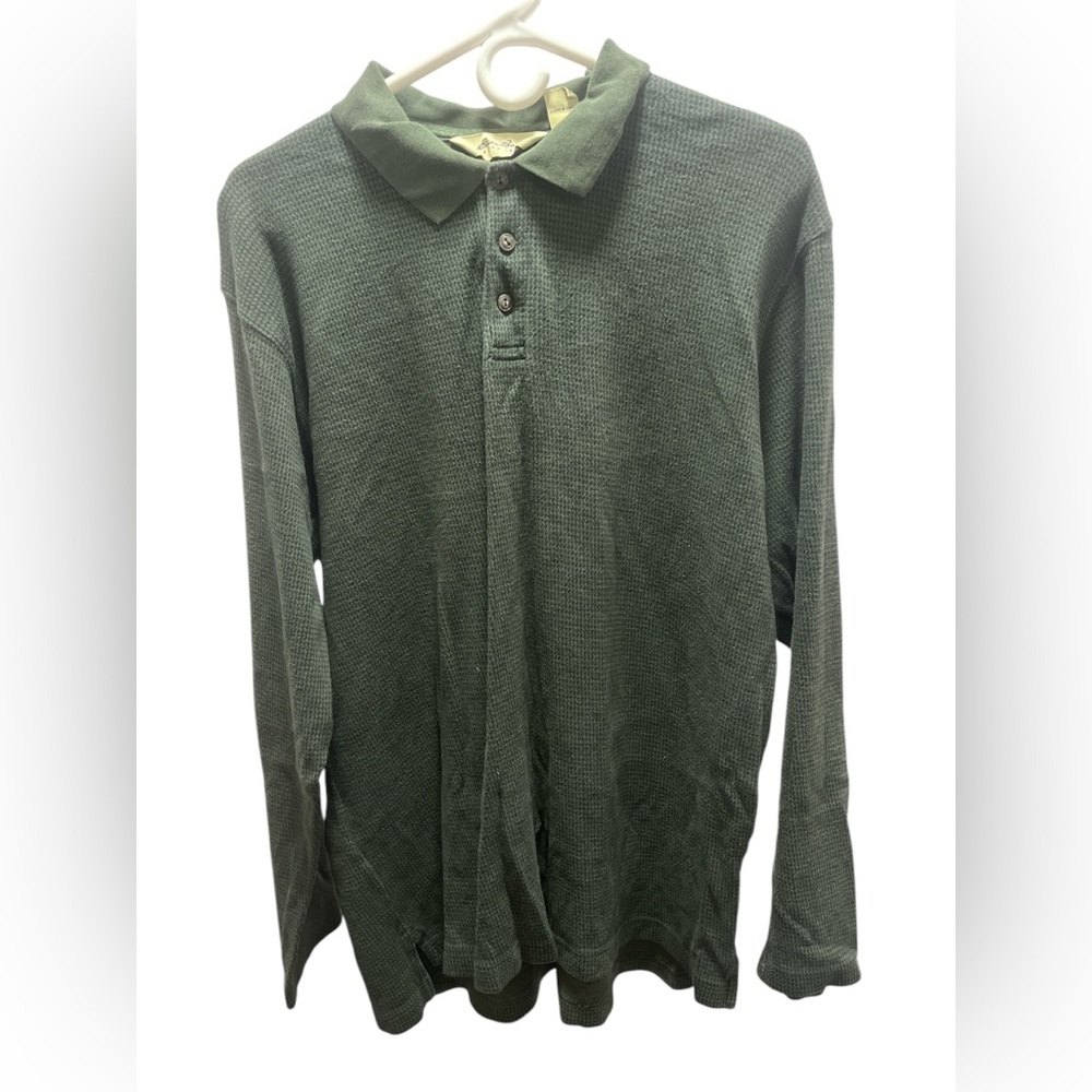 Vintage green eddie Bauer long sleeve waffle knit size large